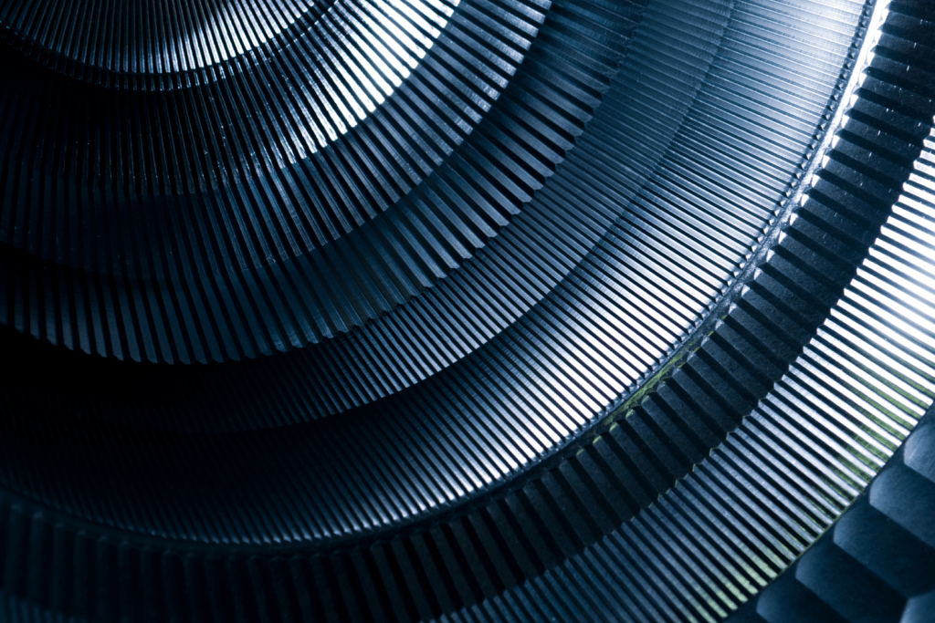Circular gray metal design